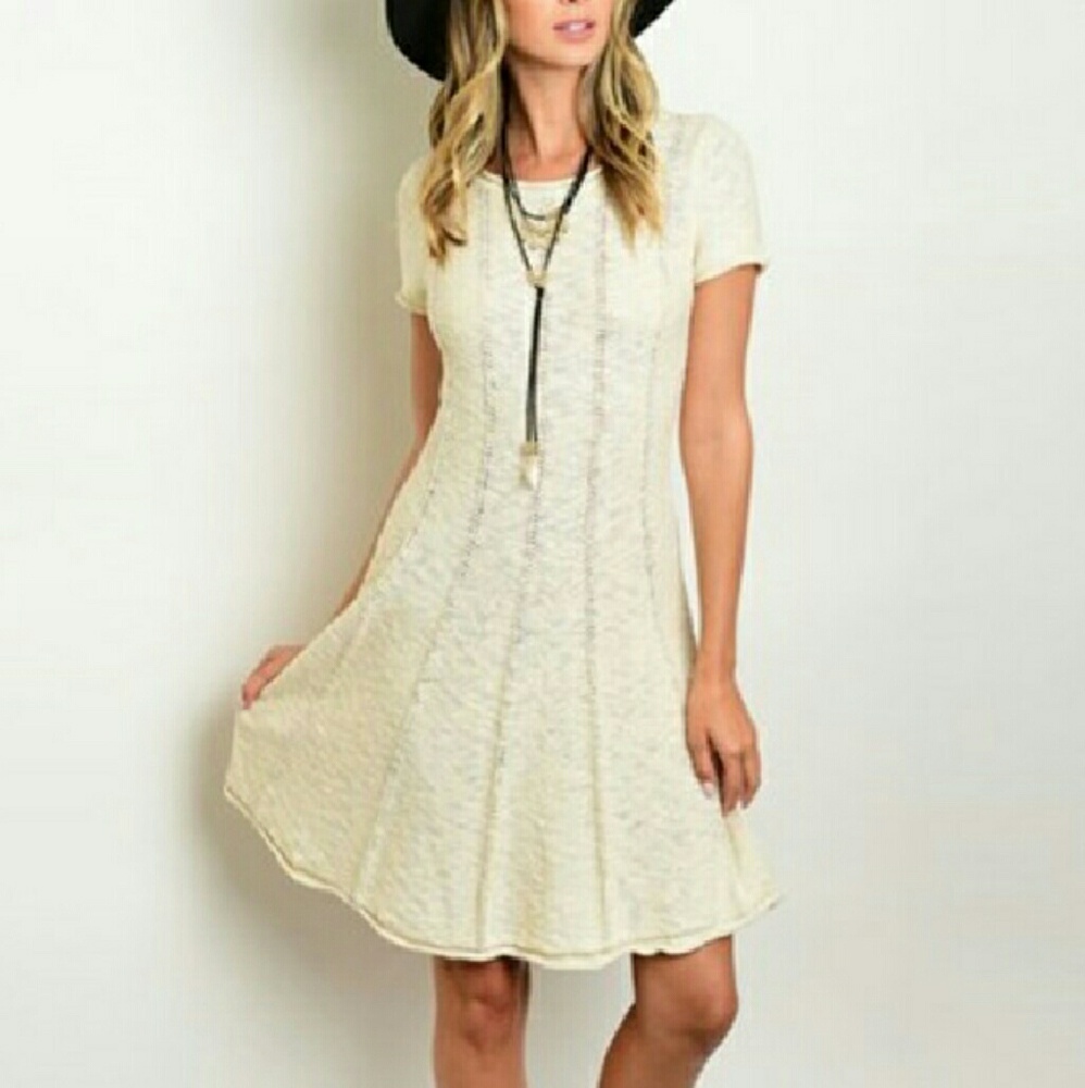 ❤NWOT Cream Sweater Fit n Flare Dress